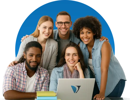 Global map graphic representing international clients of Vetted Logos